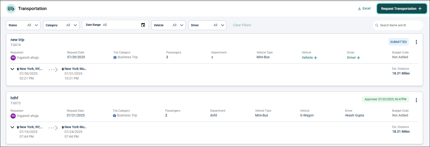 Transportation Landing Page 